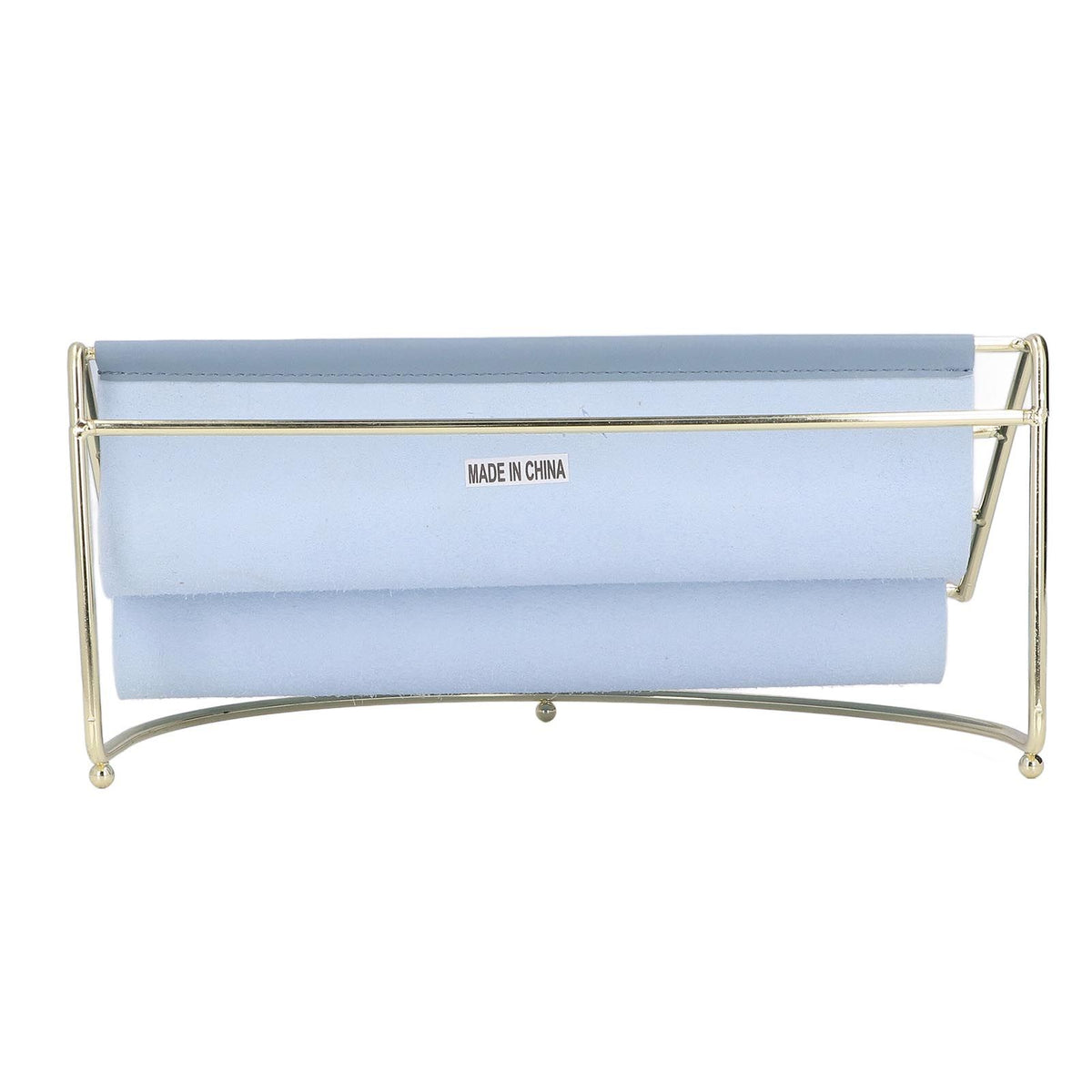 Desk Shelf Organizer Multi Layer Exquisite Premium Metal Leather Durable Stable Wide Application Desktop OrganizerBlue