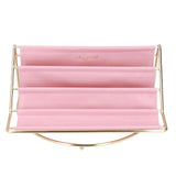 Desk Shelf Organizer Multi Layer Exquisite Premium Metal Leather Durable Stable Wide Application Desktop OrganizerPink