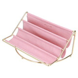 Desk Shelf Organizer Multi Layer Exquisite Premium Metal Leather Durable Stable Wide Application Desktop OrganizerPink