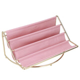 Desk Shelf Organizer Multi Layer Exquisite Premium Metal Leather Durable Stable Wide Application Desktop OrganizerPink