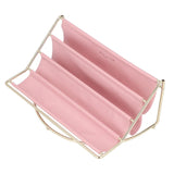 Desk Shelf Organizer Multi Layer Exquisite Premium Metal Leather Durable Stable Wide Application Desktop OrganizerPink - 45-Degree Angle