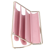 Desk Shelf Organizer Multi Layer Exquisite Premium Metal Leather Durable Stable Wide Application Desktop OrganizerPink - Rear View