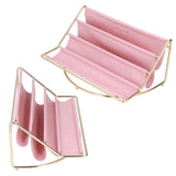 Desk Shelf Organizer Multi Layer Exquisite Premium Metal Leather Durable Stable Wide Application Desktop OrganizerPink - Close-Up Angle