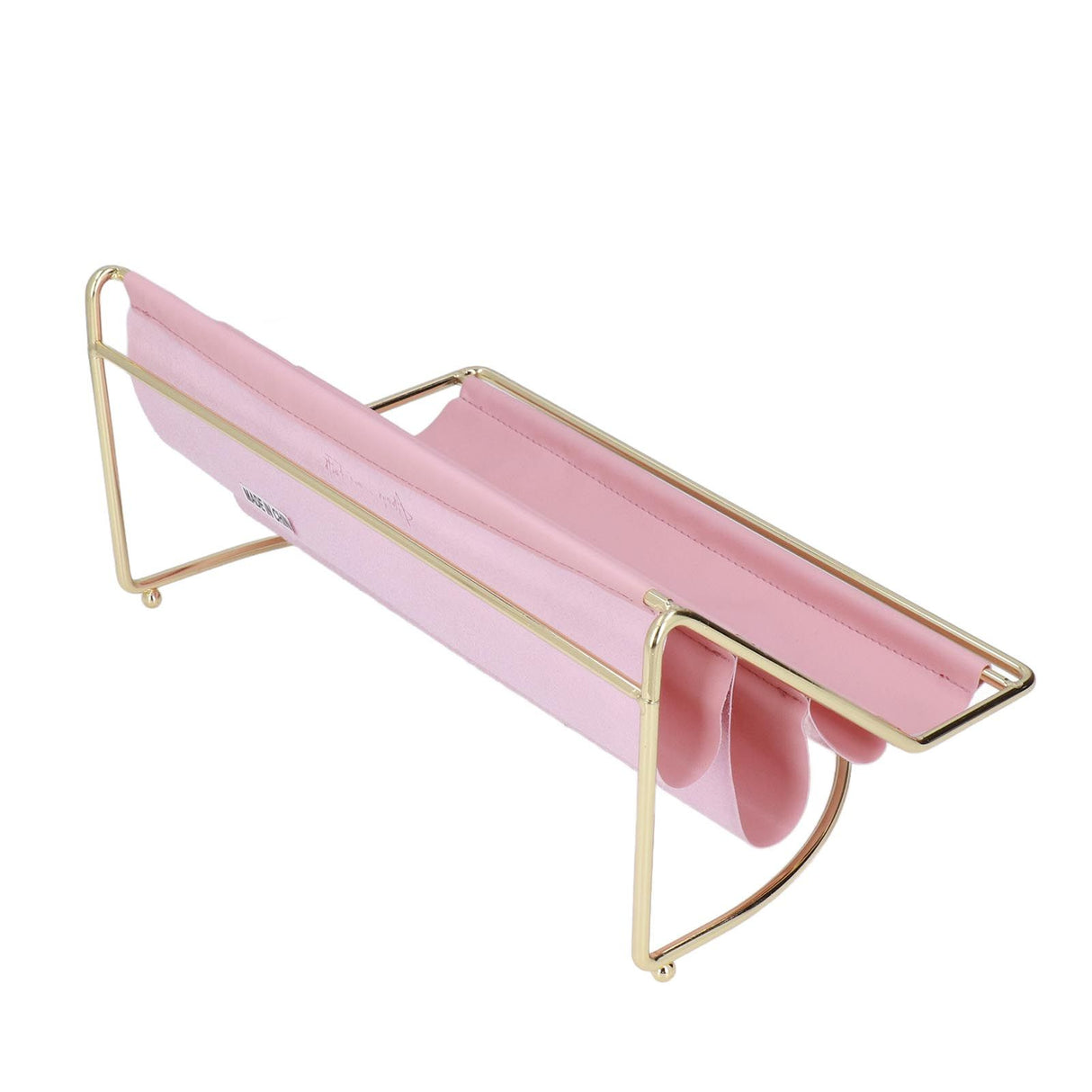 Desk Shelf Organizer Multi Layer Exquisite Premium Metal Leather Durable Stable Wide Application Desktop OrganizerPink