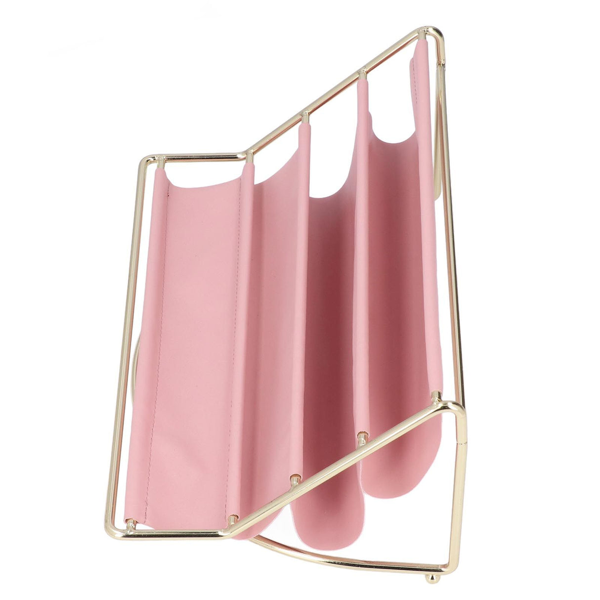 Desk Shelf Organizer Multi Layer Exquisite Premium Metal Leather Durable Stable Wide Application Desktop OrganizerPink