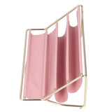 Desk Shelf Organizer Multi Layer Exquisite Premium Metal Leather Durable Stable Wide Application Desktop OrganizerPink