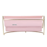 Desk Shelf Organizer Multi Layer Exquisite Premium Metal Leather Durable Stable Wide Application Desktop OrganizerPink - Extra Image