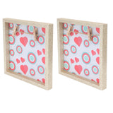2 Pcs Picture Frames Innovative Wall Mount Photo Display Frames with Wood Clips for Home DecorationGold Powder Photo Frame