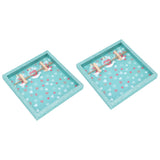 2 Pcs Picture Frames Innovative Wall Mount Photo Display Frames with Wood Clips for Home DecorationGreen Powder Photo Frame - Top-Down View