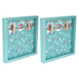 2 Pcs Picture Frames Innovative Wall Mount Photo Display Frames with Wood Clips for Home DecorationGreen Powder Photo Frame - 45-Degree Angle