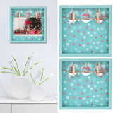 2 Pcs Picture Frames Innovative Wall Mount Photo Display Frames with Wood Clips for Home DecorationGreen Powder Photo Frame