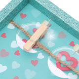 2 Pcs Picture Frames Innovative Wall Mount Photo Display Frames with Wood Clips for Home DecorationGreen Powder Photo Frame - Extra Image