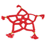 Hand Cotton Woven Hollow Star Ornament Red Five Pointed Star Ornaments Holiday Decoration