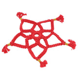 Hand Cotton Woven Hollow Star Ornament Red Five Pointed Star Ornaments Holiday Decoration - Rear View