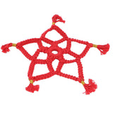 Hand Cotton Woven Hollow Star Ornament Red Five Pointed Star Ornaments Holiday Decoration