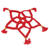 Hand Cotton Woven Hollow Star Ornament Red Five Pointed Star Ornaments Holiday Decoration