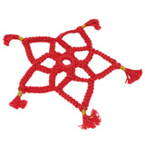Hand Cotton Woven Hollow Star Ornament Red Five Pointed Star Ornaments Holiday Decoration