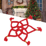 Hand Cotton Woven Hollow Star Ornament Red Five Pointed Star Ornaments Holiday Decoration - Extra Image