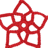 Hand Cotton Woven Hollow Star Ornament Red Five Pointed Star Ornaments Holiday Decoration - Extra Image