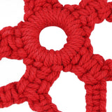 Hand Cotton Woven Hollow Star Ornament Red Five Pointed Star Ornaments Holiday Decoration - Extra Image