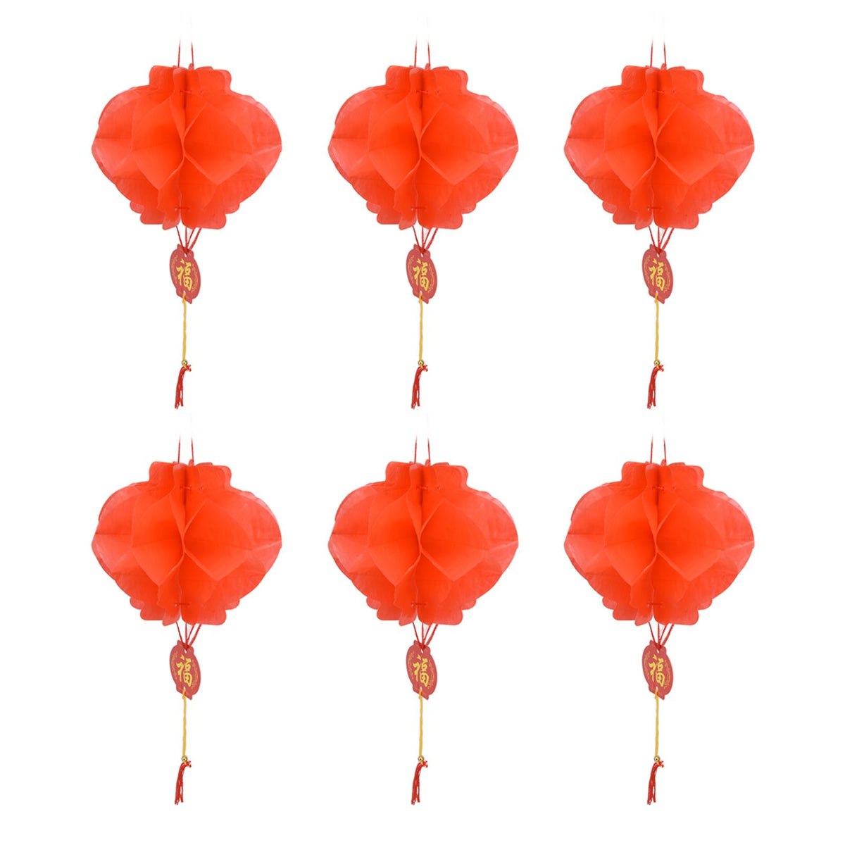 20Pcs Red Paper Chinese Decorative Lantern 15cm Diameter Hanging Ornaments for New Year Festival Wedding