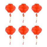 20Pcs Red Paper Chinese Decorative Lantern 15cm Diameter Hanging Ornaments for New Year Festival Wedding - 45-Degree Angle