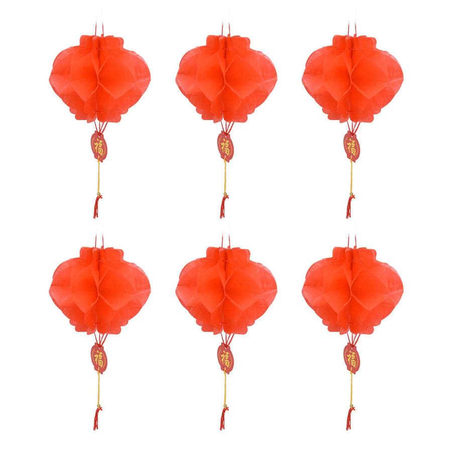 20Pcs Red Paper Chinese Decorative Lantern 15cm Diameter Hanging Ornaments for New Year Festival Wedding