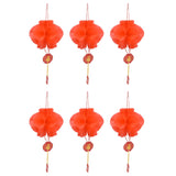 20Pcs Red Paper Chinese Decorative Lantern 15cm Diameter Hanging Ornaments for New Year Festival Wedding - Rear View