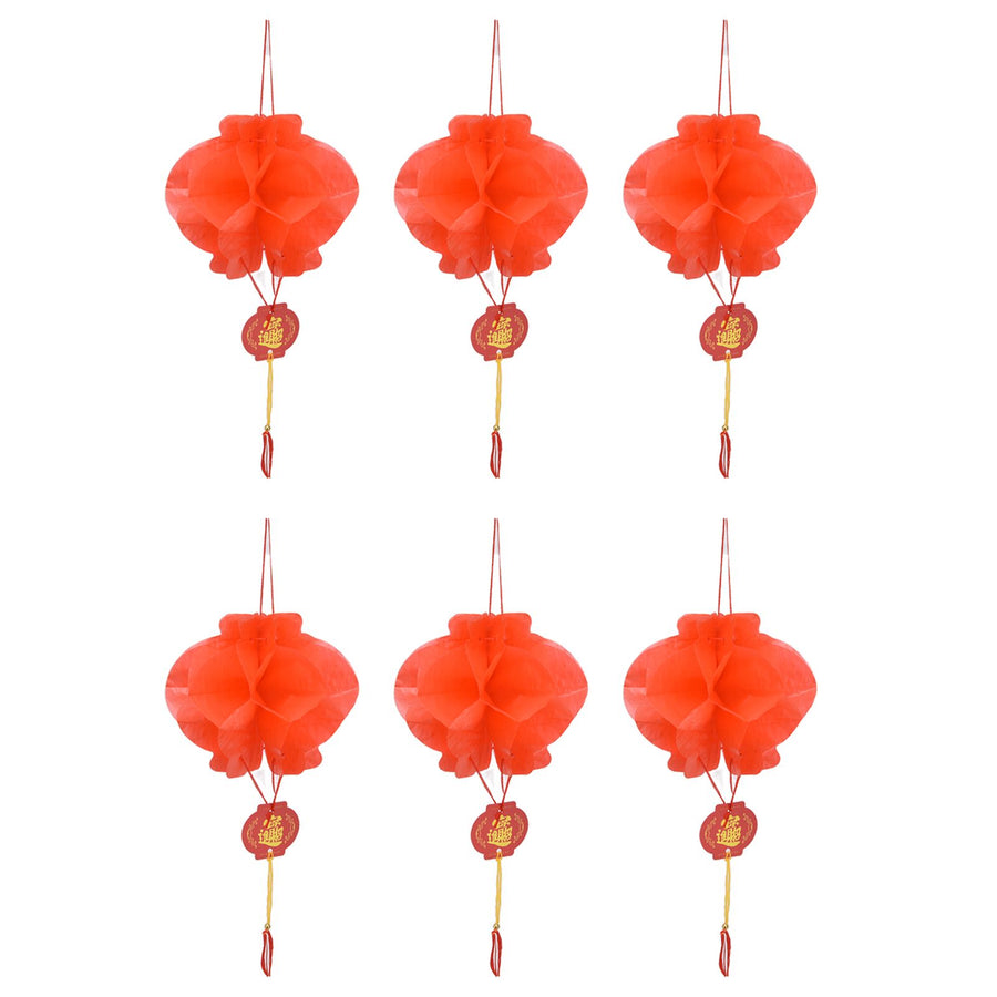 20Pcs Red Paper Chinese Decorative Lantern 15cm Diameter Hanging Ornaments for New Year Festival Wedding