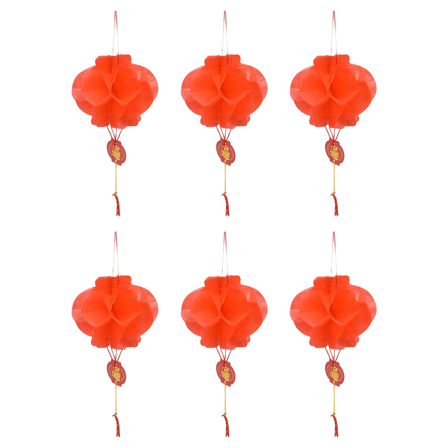 20Pcs Red Paper Chinese Decorative Lantern 15cm Diameter Hanging Ornaments for New Year Festival Wedding