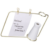 Metal Photo Frame Vase Decor Simple Elegant Design Nordic INS Style Hydroponic Vase for Bedrooms Study Rooms Offices - Low Angle