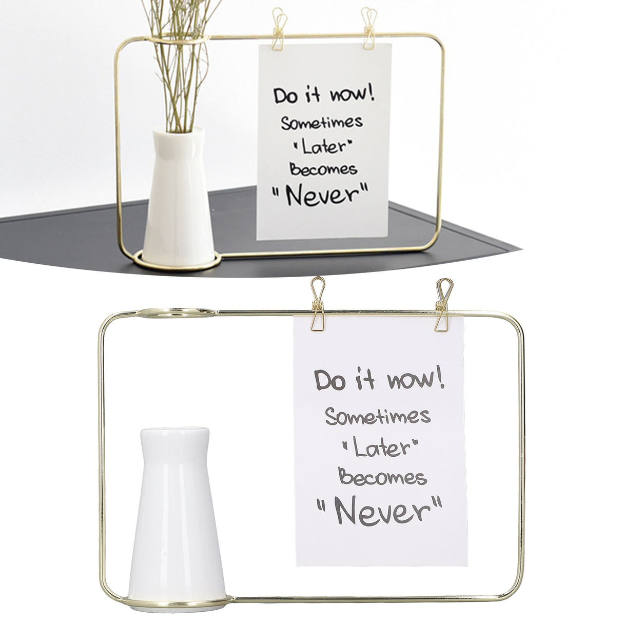 Metal Photo Frame Vase Decor Simple Elegant Design Nordic INS Style Hydroponic Vase for Bedrooms Study Rooms Offices