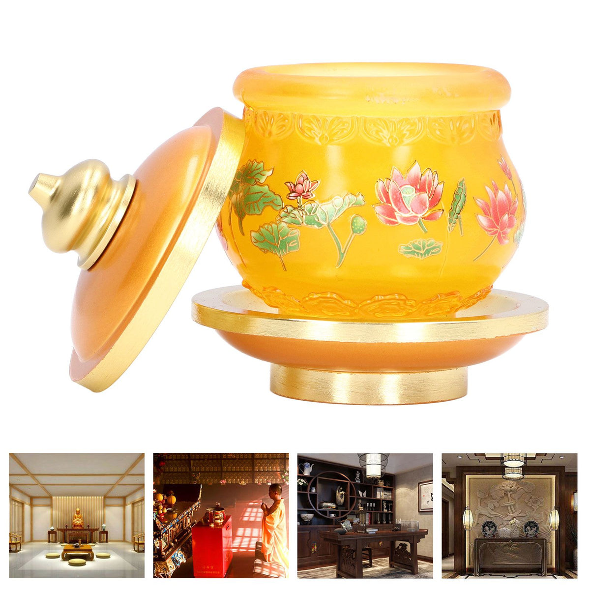 Buddhism Water Supply Cup Home Buddha Worship Family Tribute Holy Supplies Coloured Glaze Small
