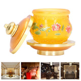 Buddhism Water Supply Cup Home Buddha Worship Family Tribute Holy Supplies Coloured Glaze Small - Extra Image