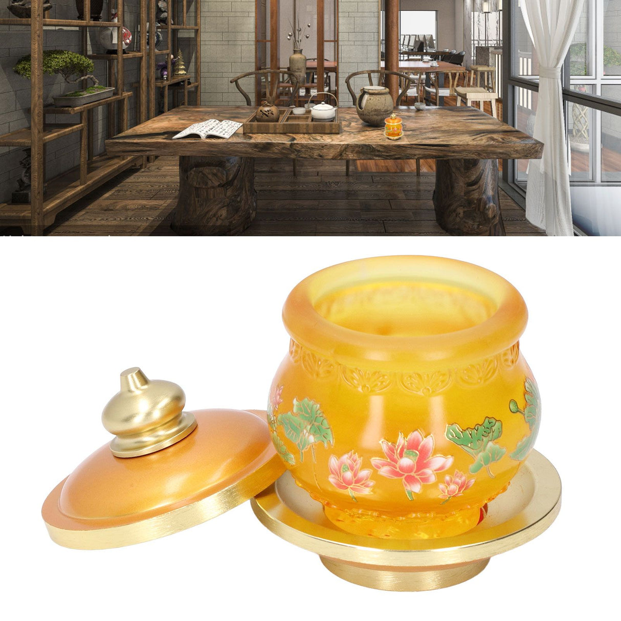 Buddhism Water Supply Cup Home Buddha Worship Family Tribute Holy Supplies Coloured Glaze Small
