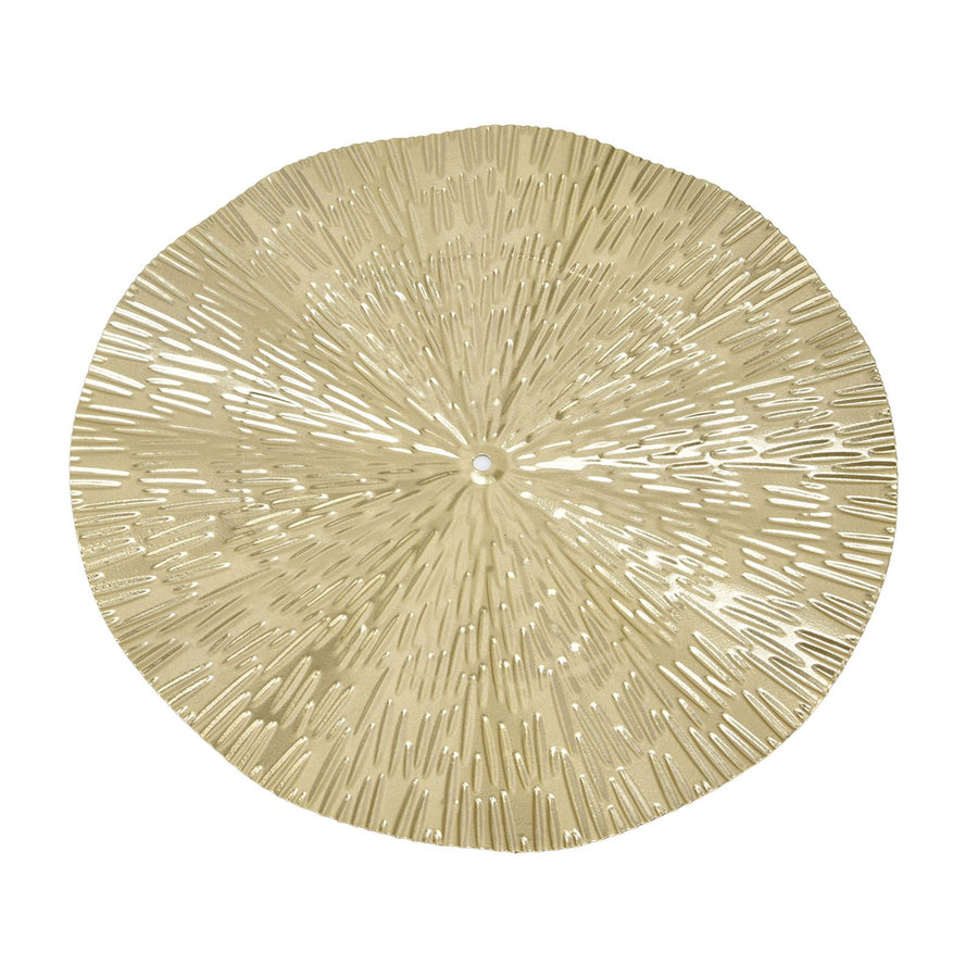 Round Wall Art Decor Elegant Style Iron Material 24.5cm/9.6in Delicate Texture Appearance Golden Irregular Circle