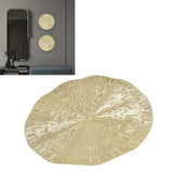 Round Wall Art Decor Elegant Style Iron Material 24.5cm/9.6in Delicate Texture Appearance Golden Irregular Circle