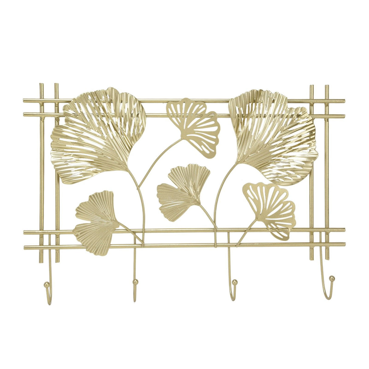 Wall Coat Rack Gingko Leef Design Premium Metal Sturdy Durable Elegant Style Fashionable Wall Mounted Coat Rack