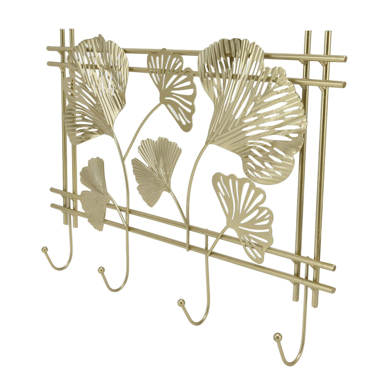 Wall Coat Rack Gingko Leef Design Premium Metal Sturdy Durable Elegant Style Fashionable Wall Mounted Coat Rack