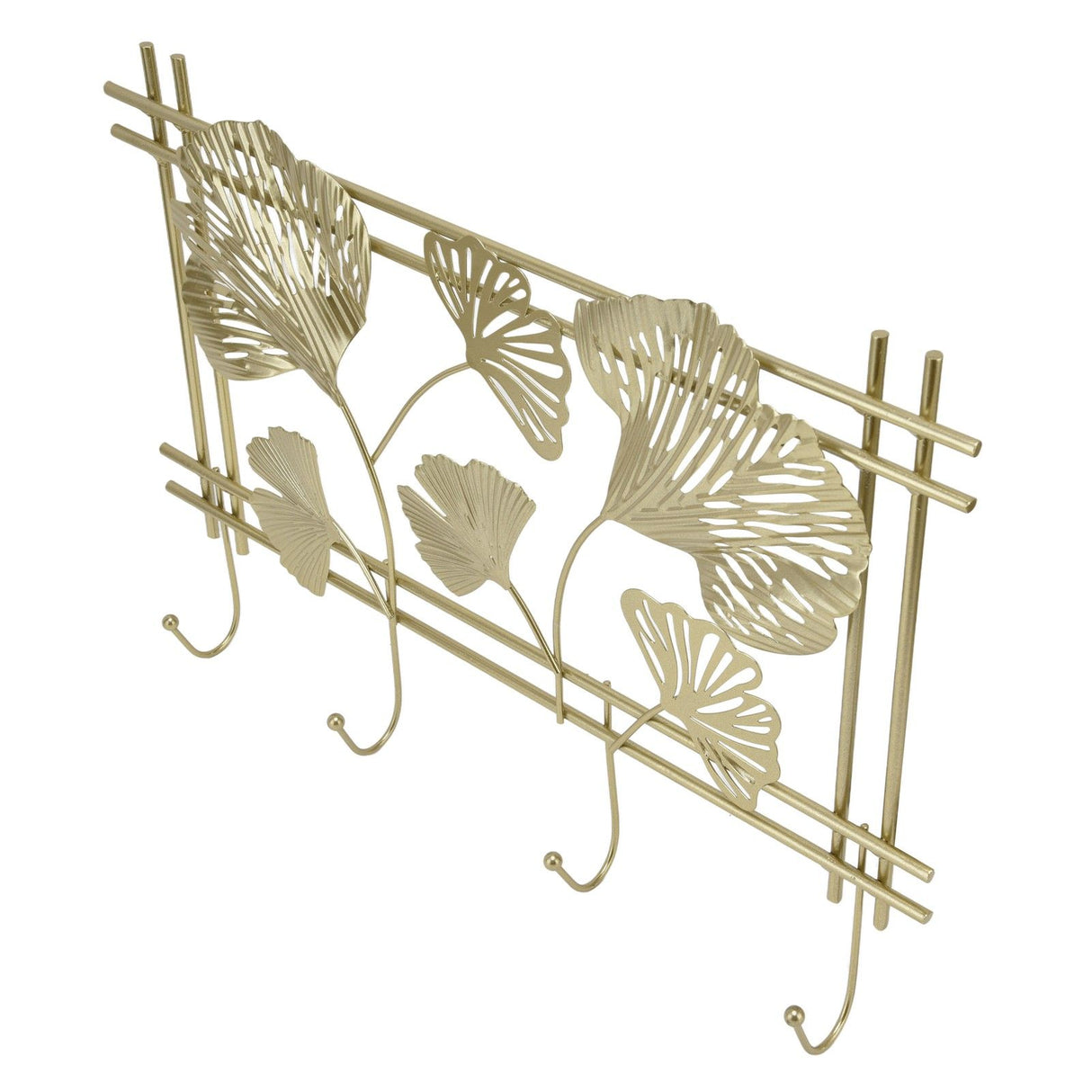 Wall Coat Rack Gingko Leef Design Premium Metal Sturdy Durable Elegant Style Fashionable Wall Mounted Coat Rack