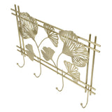 Wall Coat Rack Gingko Leef Design Premium Metal Sturdy Durable Elegant Style Fashionable Wall Mounted Coat Rack - Rear View