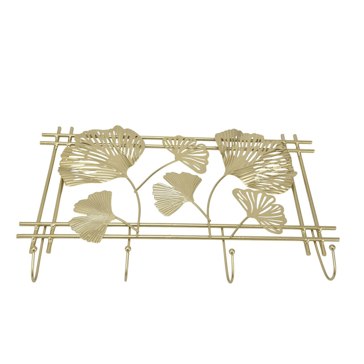 Wall Coat Rack Gingko Leef Design Premium Metal Sturdy Durable Elegant Style Fashionable Wall Mounted Coat Rack
