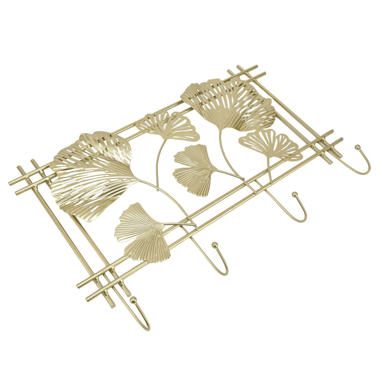 Wall Coat Rack Gingko Leef Design Premium Metal Sturdy Durable Elegant Style Fashionable Wall Mounted Coat Rack