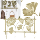 Wall Coat Rack Gingko Leef Design Premium Metal Sturdy Durable Elegant Style Fashionable Wall Mounted Coat Rack