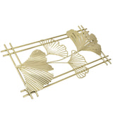 Gold Metal Wall Decor Golden Leaf Wall Hanging Decor Art Sculpture with Frame for Living Room Office Home Hotel - Low Angle
