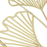 Gold Metal Wall Decor Golden Leaf Wall Hanging Decor Art Sculpture with Frame for Living Room Office Home Hotel