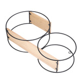 Round Shelf Firmly Welded Dual Use Strong Load Bearing Capacity Circle Metal Wood Wall Shelves for Bedroom Tea House