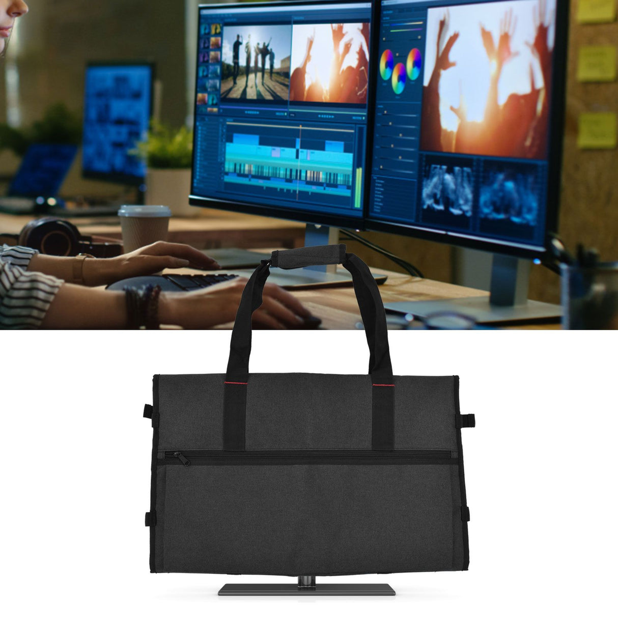 Home Computer Monitor Carrying Bag Portable Protective Carrying Case for 24in LCD Screens and Monitors