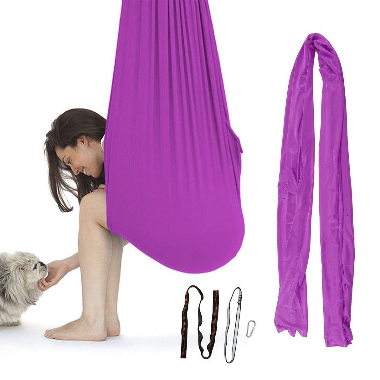 100x280cm Elastic Kid Swing Hammock Indoor Children Swing Bed for Home OutdoorPurple