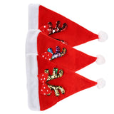 2022 New Year Hat Merry Christmas Holiday Hat Antler Bowknot Santa Hat Holiday Decor for Kid Adult - Side View